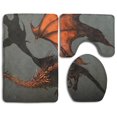 thumbnail image 1 of GOHAO Ancient Hellkite Dragon Magic 3 Piece Bathroom Rugs Set Bath Rug Contour Mat and Toilet Lid Cover, 1 of 2