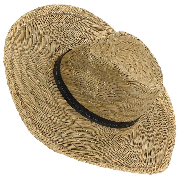 LULULION Mens Wide Brim Hat Cowboy Style Straw 1Set With Sun Protection For Outdoors