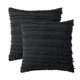 thumbnail image 1 of Dinheiro Juego de 2 fundas de almohada decorativas bohemias de lino a rayas con patrón jacquard, fundas de cojín para sofá, sala de estar, dormitorio, 1 of 5
