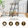 thumbnail image 4 of Bar Cart for The Home, Small Bar Cart on Wheels, Beverage Cart, Home Bar Serving Cart with Glass Holder, Drink Cart for Bar, Kitchen, Transparent and Black BC03BK, 4 of 9