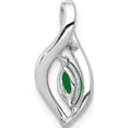 thumbnail image 3 of 14K White Gold Diamond And Marquise Emerald Pendant Made In India pm5267-em-005-wa, 3 of 5