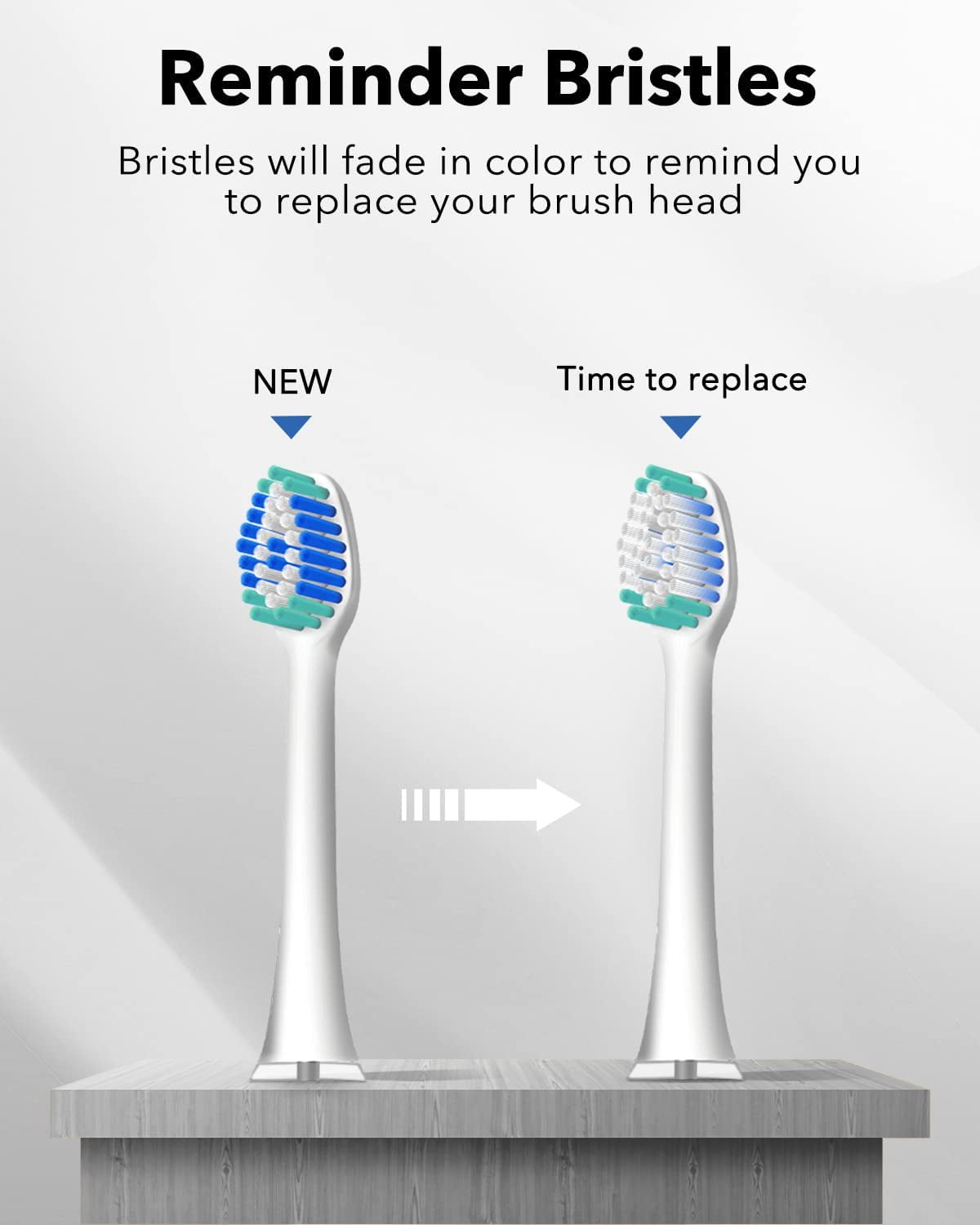 (2 pack) MySmile Sonic Rechargeable Electric Toothbrush Heads, 6 Count Replacement Toothbrush Heads, White, Individual Packaging