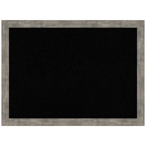 Amanti Art Black Cork Board Wood Framed Marred Pewter Bulletin Board 31 in. x 23 in.
