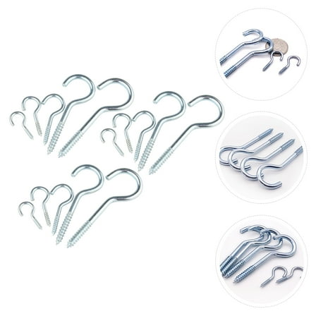 Niceauty 15pcs Stainless Eyebolt Heavy Duty Iron Hooks for Home Use