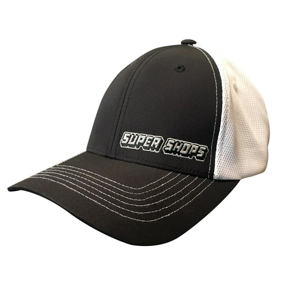 Super Shops SS15016 Fitted Mesh Hat - Black/White