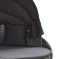 thumbnail image 3 of vidaXL Outdoor Lounge Bed with Canopy Poly Rattan Grey, 3 of 5