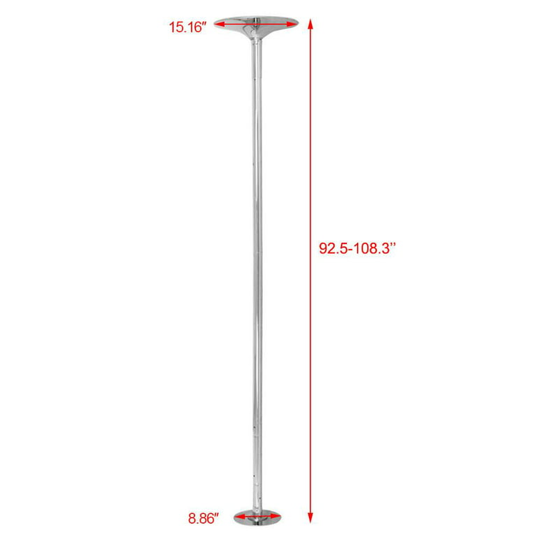 Portable Dance Pole Static Spinning Exercise Fitness Silver 