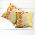 thumbnail image 6 of Ambesonne Orange Throw Pillow Cover 2 Pack, Sun View Leaves, 24", Earth Yellow Orange, 6 of 7