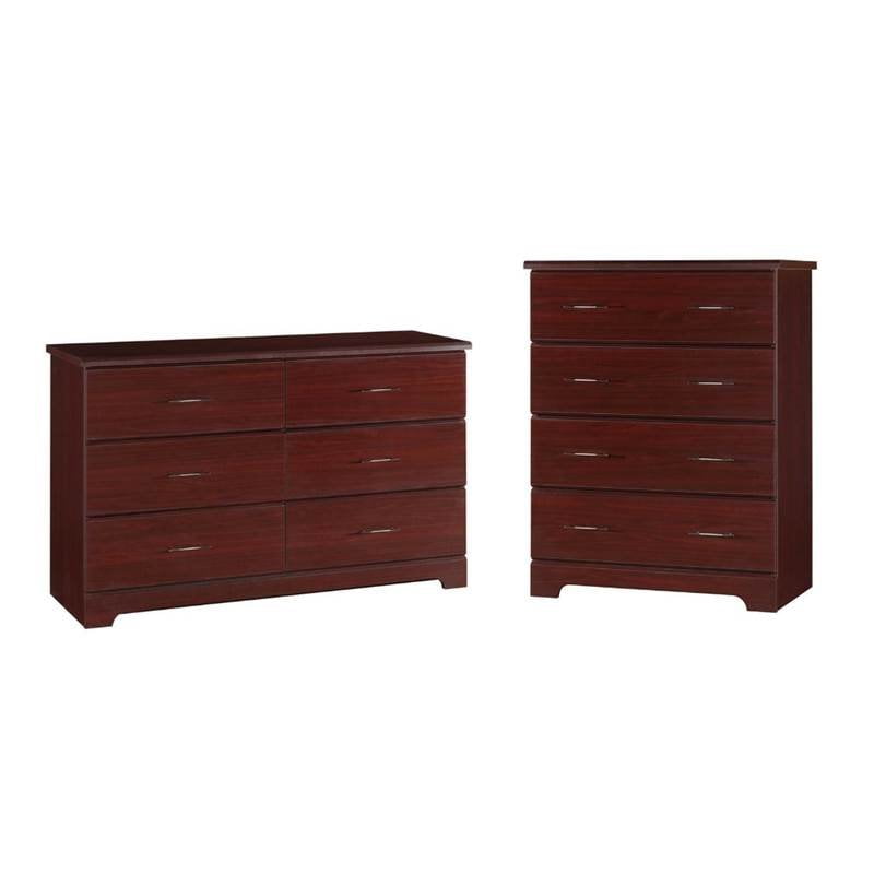 2 Piece Set With Dresser And Chest In Cherry Walmart Com