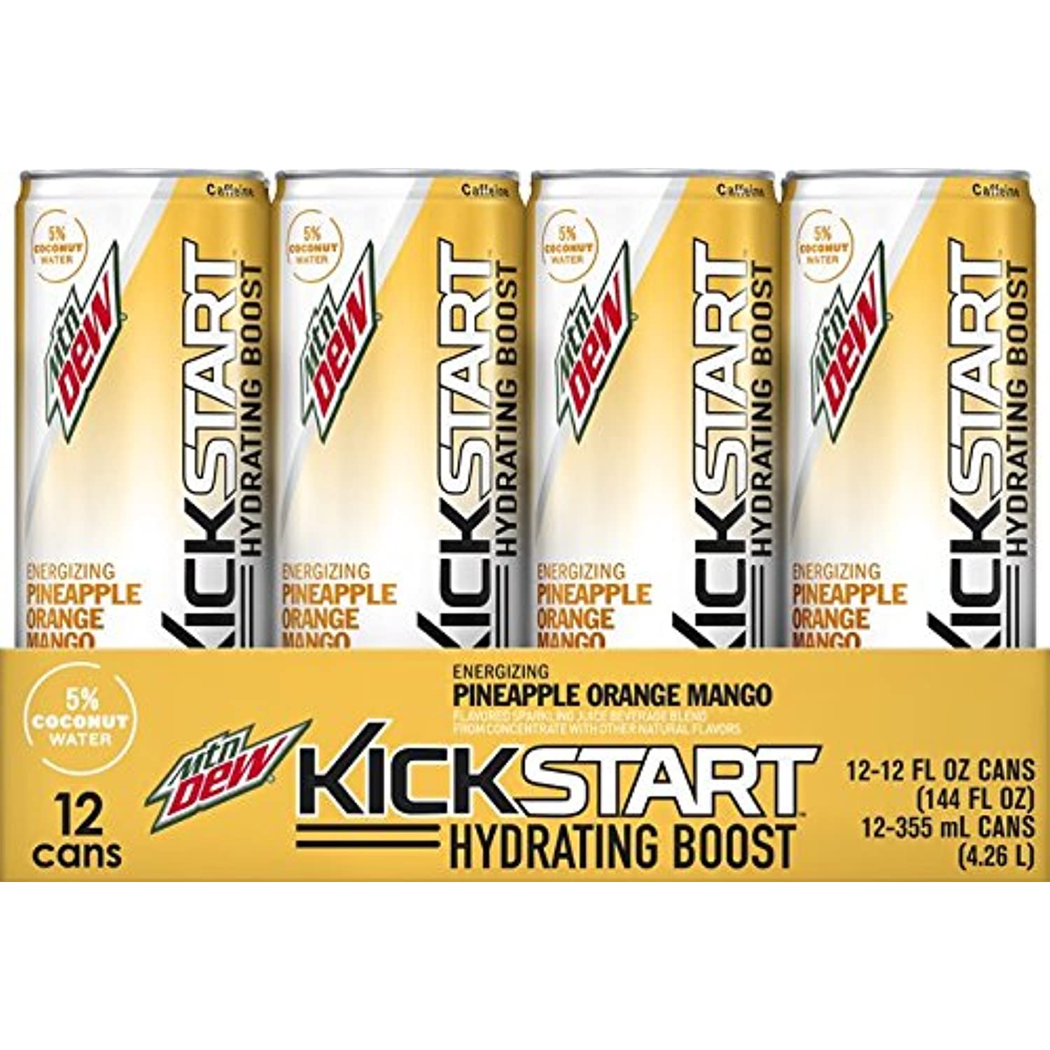 Mountain Dew Kickstart Hydrating Boost, Pineapple Orange Mango, 12