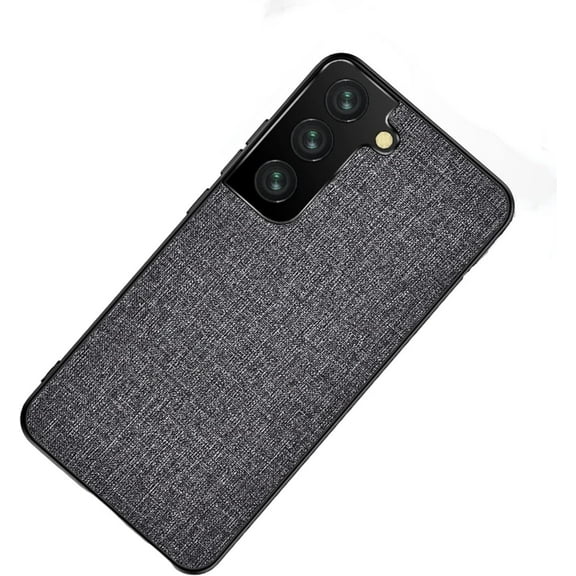 Ultra-Thin PU Canvas TPU Personalized Phone Case for Samsung Galaxy S22 Ultra S21 Plus S20 FE, Lens Protection Shockproof Back Cover(Dark Gray,S22 Ultra)