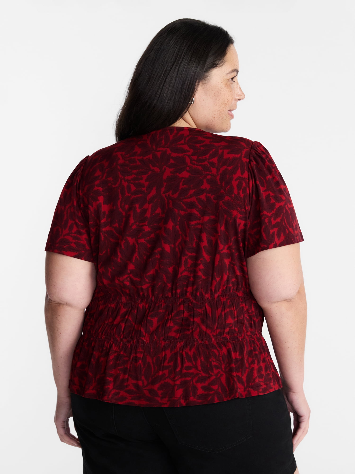Terra & Sky Women’s Plus Femme Smocked Top, Sizes 0X-5X