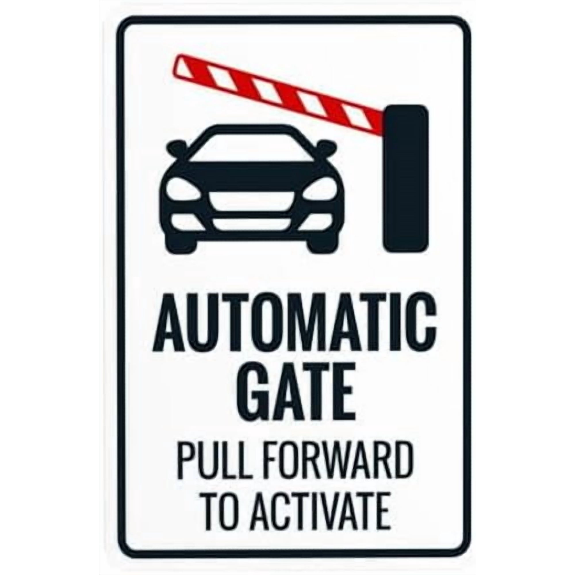 (2-Pack) Metal Tin Sign Pull Forward To Activate Warning Sign Gate Signs for Business Home Outdoor Indoor Road Yard Garage Street Wall Caution Custom Decor 8 x 12 Inch