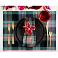 thumbnail image 6 of Linen Plaid Placemats Set of 4 - 100% Pure Linen Christmas Black Jewel Cloth Placemats 14 x 19 Inch - Handcrafted and Machine Washable Table Place Mats, 6 of 6