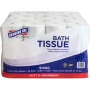 Genuine Joe Solutions Double Capacity 2-ply Bath Tissue ,1000 Sheets/roll - White - Virgin Fiber - Embossed, Chlorine-free For Bathroom