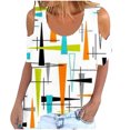 thumbnail image 1 of Elegante mujer cuello redondo impresión manga corta camiseta blusa Tops sudadera OAVQHLG3B Store lin121212, 1 of 5