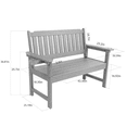 thumbnail image 4 of Tcbosik 50 inch Outdoor Bench with Cup Holder, All Weather Porch Bench, 2-Person Seating for Patio, Garden, Deck, Yard, Navy Blue, 4 of 11