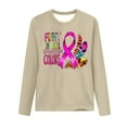 thumbnail image 3 of Cxenplz Women's Breast Cancer Awareness T-Shirts Cute Pink Ribbon Graphic Print Tees Tops Fall Casual Long Sleeve Crew Neck Dressy Shirts, 3 of 4