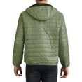 thumbnail image 3 of INSPIRE CHIC Hooded Puffer Jackets for Men's Winter Zipper Lightweight Warm Padded Coat L Olive Green, 3 of 6