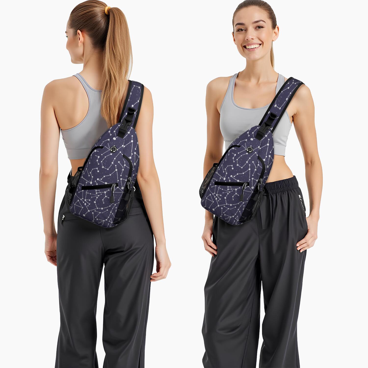 Space Galaxy Sling Bag for Men & Women - Anti-Theft Crossbody Chest Bag with Spacious Pockets - Durable & Comfortable for Hiking, Biking, Travel