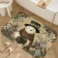 thumbnail image 3 of 1pc Snowman Absorbent Non-Slip Bathroom Thickened Flannel Rug Decor,Soft,Quick Drying,Suitable For Indoor/outdoor Use,Bathrooms,Bedrooms,Kitchens,Terrace,Laundry Rooms,16"x24", 3 of 9