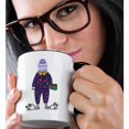 thumbnail image 2 of 3drose, Cute Funny Abominable Snowman in Polka Dot Pajamas, 15oz Two-tone Black Mug, 2 of 6