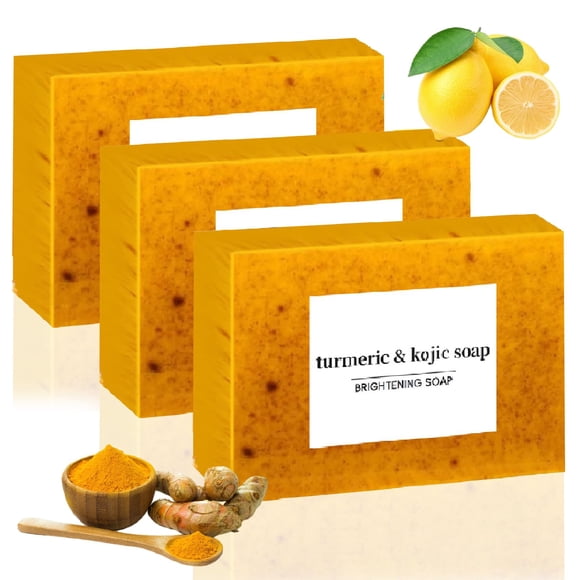 Jabón guluxly Kójic de limón y cúrcuma para rostro y cuerpo