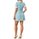 thumbnail image 3 of INSPIRE CHIC Vestido de Manga Corta Vintage con Panel de Contraste y Cuello Volante para Mujeres XL Azul Lago, 3 of 6