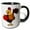 Black/White, variant on 3drose, Cute Funny Rooster Chicken Bowling Cartoon, 11oz Two-tone Blue Mug