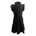 thumbnail image 2 of Robe d'Été pour Femmes Aguichant Robe d'Été Unie Mode Décontractée Col Montant Sans Manches Col Rond Robe d'Été pour Femmes avec Manches Sandales Taille 8, 2 of 4