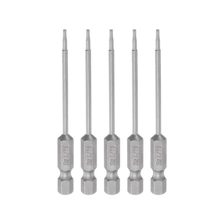 

5pcs 1/16 Magnetic Hex Screwdriver Bit SAE 1/4 Hex Shank 3 Length S2 Steel Power Drill Bits