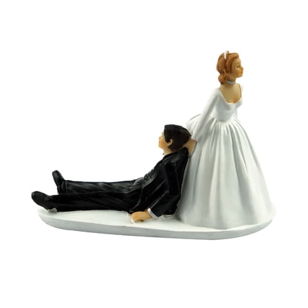 BESTSKY Funny Bride Groom Figurine Humor Favors Unique Gift Wedding Cake Toppers Decoration