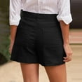 thumbnail image 6 of Jxximdong Cargo Shorts for Women, Women Summer High Waist Linen Shorts Baggy Business Casual Work Shorts with Pockets, Black Women's Casual Shorts, 6 of 8