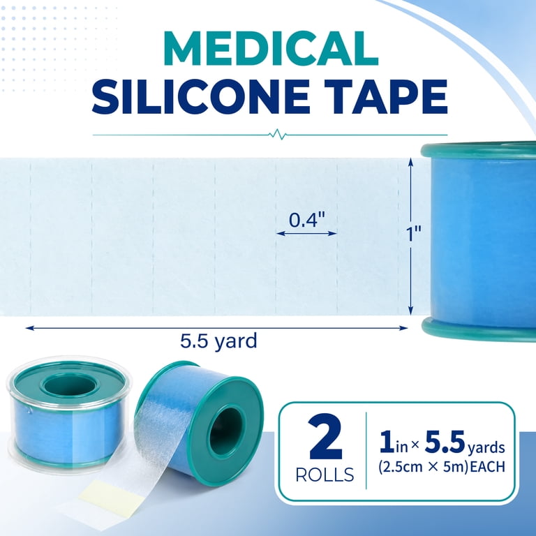 LotFancy Silicone Medical Tape, 1 inch x 5.5 Yards, 2 Rolls photo 7