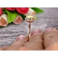 thumbnail image 4 of 1.25 Carat 6mm Round Cut Champagne Diamond Moissanite Engagement Ring On 10k Rose Gold Halo Antique Design, 4 of 5