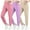 Pink + Purple + Khaki, variant on BIG ELEPHANT Girls Ultra-Soft Lounge Joggers Sweatpants, High Waisted Kids Athletic Pants with Pockets, 3 PCS(6-15Y)