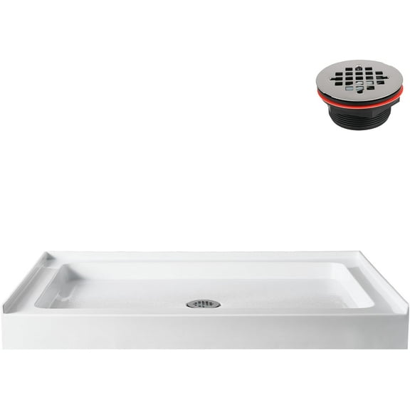 Streamline GB-623-496 48 in. x 48 in. Alcove Acrylic Shower Base in Glossy White With Center Drain, Drain Included