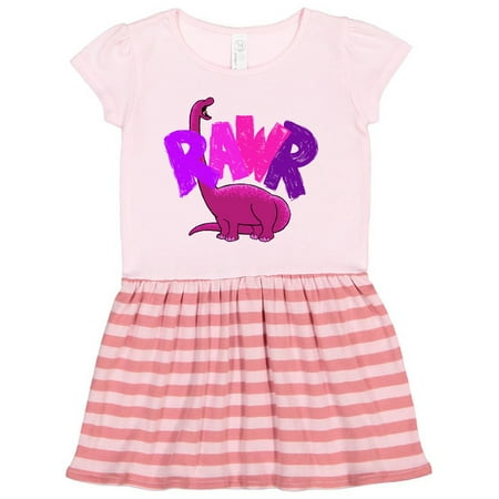 

Inktastic Lil Purple Bronto Rawr!! Gift Toddler Girl Dress