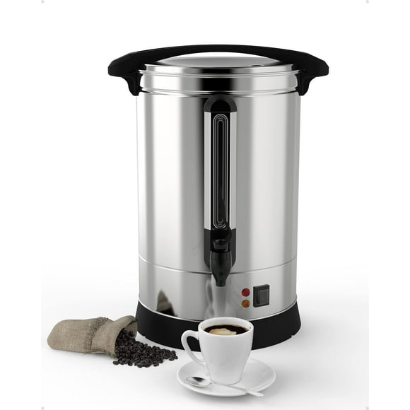 Yiwa 100 Cup Stainless Steel Coffee Urn, Large Capacity Commercial Coffee Maker Perfect for Church, Meeting rooms, Lounges, and Other Large Gatherings-14L