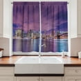 thumbnail image 2 of Ambesonne Urban Kitchen Curtains, New York City Landmarks, 55"x39", Violet Purple, 2 of 3