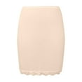 thumbnail image 3 of Ticikt Fashion Midi Skirt Half Slips for Women Underskirt Short Lace Trim Above Knee Half Slip,Color:Beige, 3 of 5