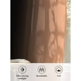 thumbnail image 6 of Sheer Curtains 108 inches Long, Ombre Abstract Gradient Coral Pink and Black Light Filtering Sheer Window Curtains Rod Pocket Voile Drapes for Bedroom Living Room, 52"W x 108"L 2 Panels, 6 of 7