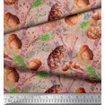 thumbnail image 3 of Soimoi Orange polyester Georgette Fabric Apricot, & Oaknut Fruits Print Fabric by Yard 42 Inch Wide, 3 of 3