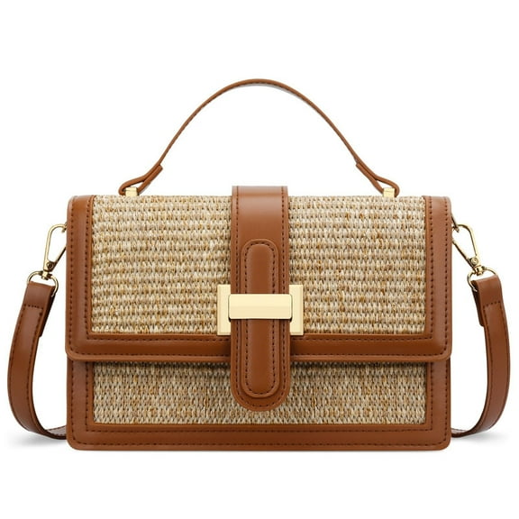 AOUNQ Crossbody Bags for Women - Top Handle Purses for Lady, Leather Handbags Shoulder Clutch with Adjustable Shoulder Strap