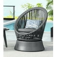 thumbnail image 6 of 26.7" Swivel Lounge Chair - Round Wicker & Iron Frame, Stylish Gray ,Perfect for Living Room, Patio, Balcony, 6 of 6