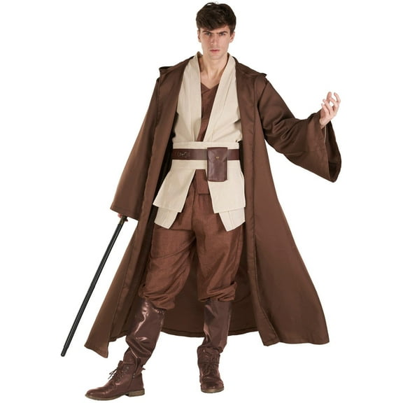 Morph Mens Star Fantasy Knight Costume Adult Hooded Robe Halloween Fancy Dress Halloween Brown XL