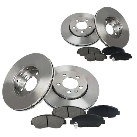 [Front & Rear] Kit Brake disc Rotor & Ceramic Pads For 2004 2005 2006 2007 2008 2009 2010 2011 Ford F-150 with 6 lug rear