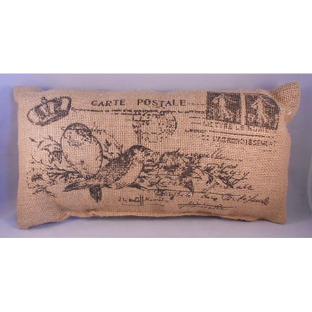 Carte Postale French Postcard Small Burlap Pillow 12 X 6