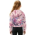 thumbnail image 2 of Xoenoiee Axolotl Cherry Blossom Print Girls Quarter Zip Hoodie Pullover Long Sleeve Shirts Half Zip Sweatshirt Casual Crop Top Trendy Clothes, 9-10 Years, 2 of 7