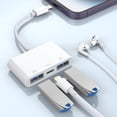 thumbnail image 2 of CHUANK 3-in-1 USB Adapter  2 USB Ports Can Use at the Same Time for SD Card Reader/ USB Flash Drive/ Hard Disk/ Keyboard/ Mouse  Suitable for Laptops  Tablets  and Phones  White, 2 of 7
